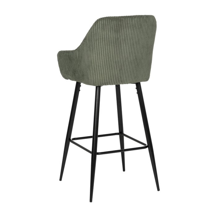 Green Fabric-Metal Contract Stool 54 X 41.50 X 109 Cm
