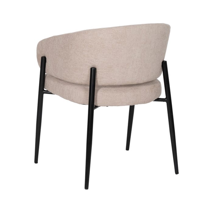 Beige Fabric-Metal Contract Chair 60 X 57 X 79 Cm