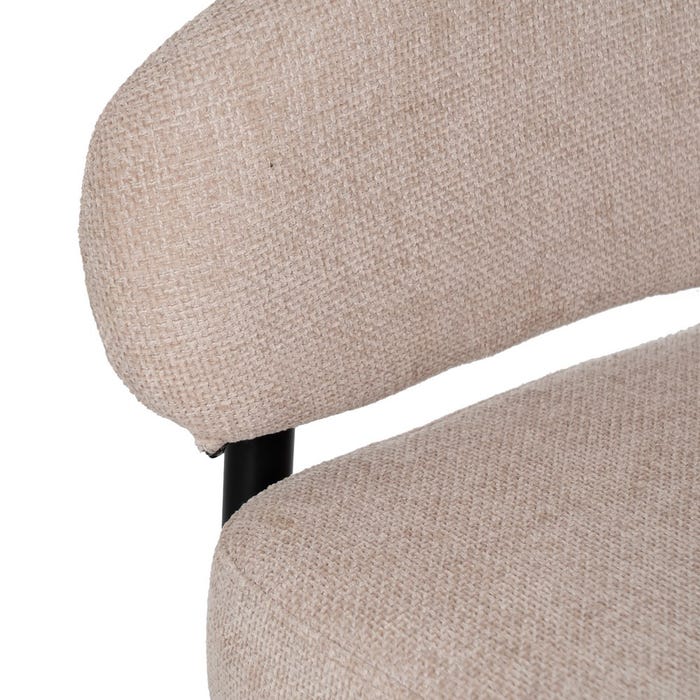 Beige Fabric-Metal Contract Chair 60 X 57 X 79 Cm