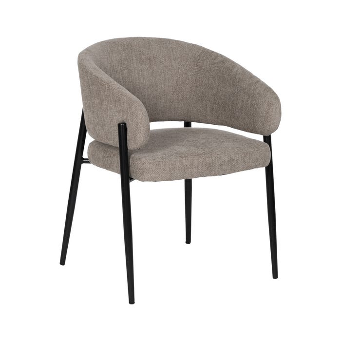 Taupe Fabric-Metal Contract Chair 60 X 57 X 79 Cm