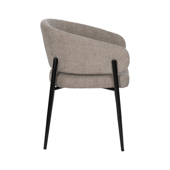 Taupe Fabric-Metal Contract Chair 60 X 57 X 79 Cm