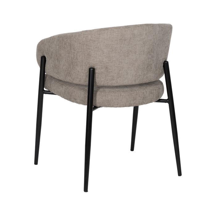 Taupe Fabric-Metal Contract Chair 60 X 57 X 79 Cm