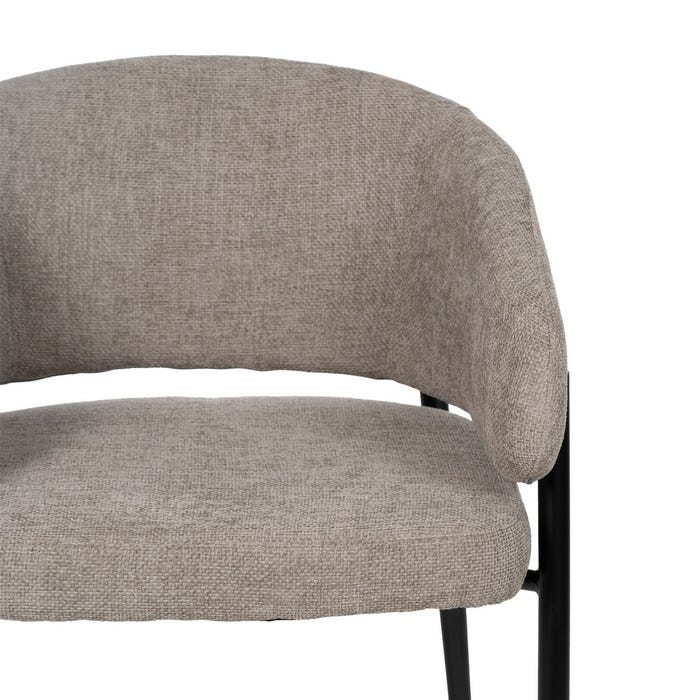 Taupe Fabric-Metal Contract Chair 60 X 57 X 79 Cm
