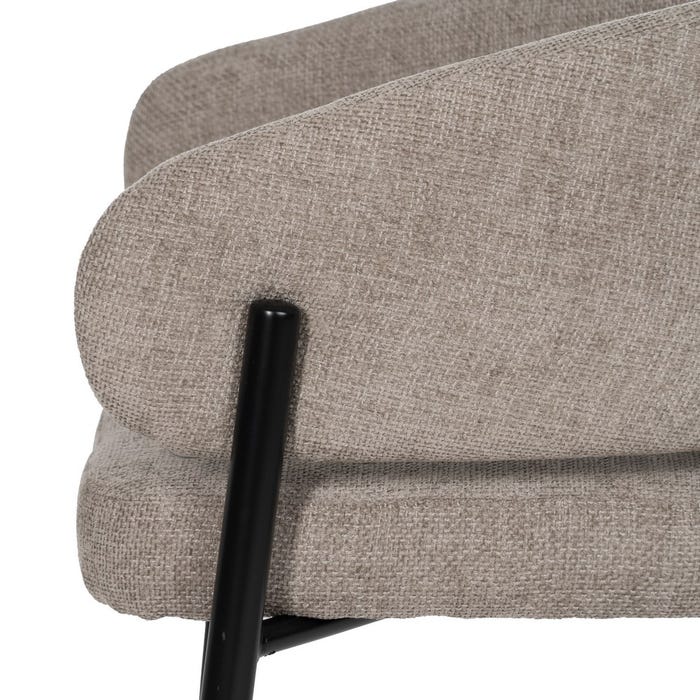 Taupe Fabric-Metal Contract Chair 60 X 57 X 79 Cm