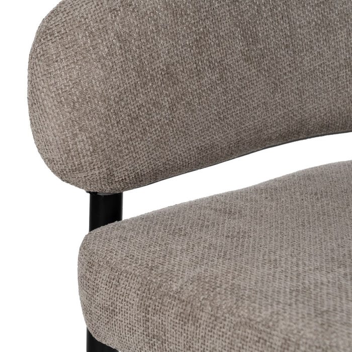 Taupe Fabric-Metal Contract Chair 60 X 57 X 79 Cm