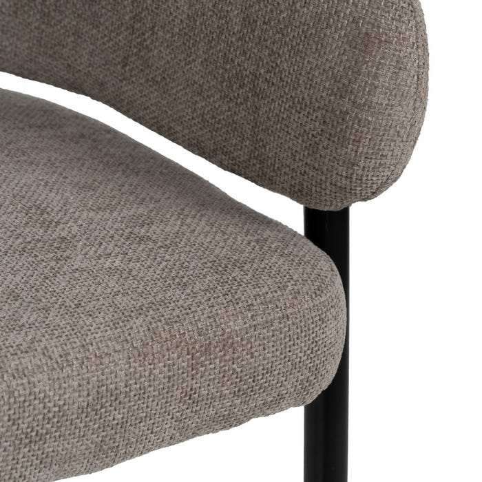 Taupe Fabric-Metal Contract Chair 60 X 57 X 79 Cm