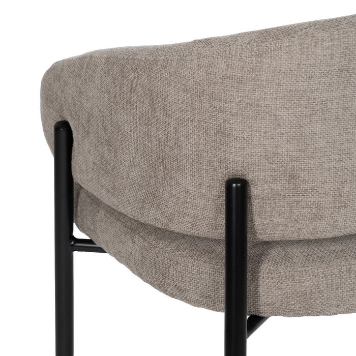 Taupe Fabric-Metal Contract Chair 60 X 57 X 79 Cm