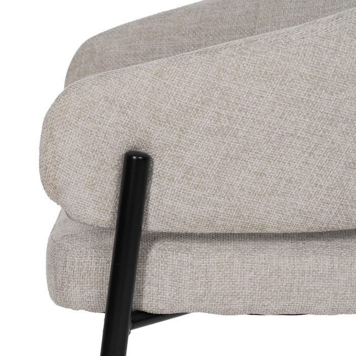 Gray Fabric-Metal Contract Chair 60 X 57 X 79 Cm