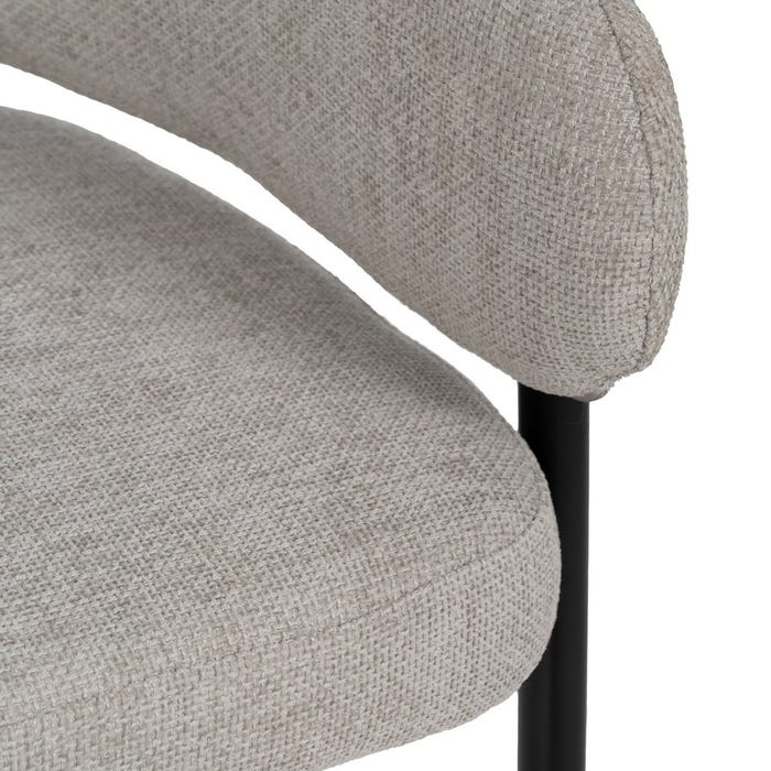 Gray Fabric-Metal Contract Chair 60 X 57 X 79 Cm