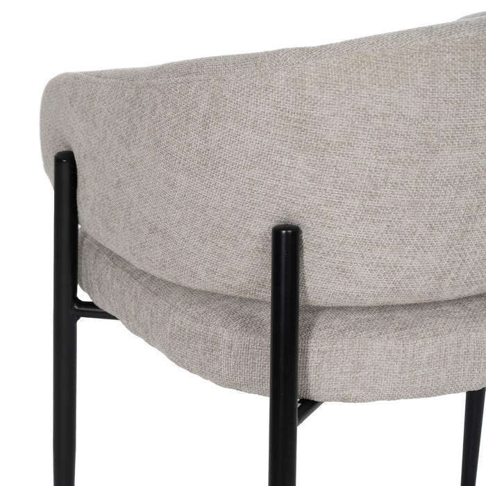 Gray Fabric-Metal Contract Chair 60 X 57 X 79 Cm