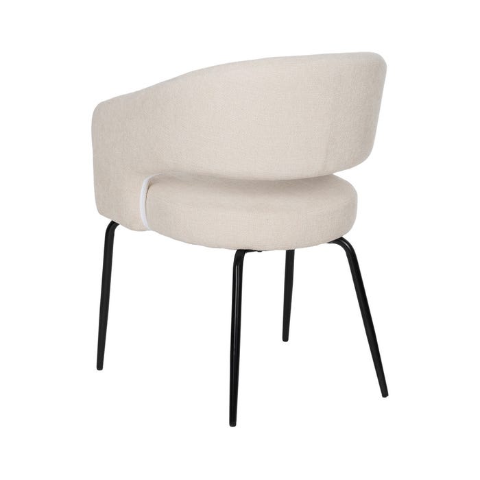 White Fabric-Metal Contract Chair 57 X 56 X 81 Cm