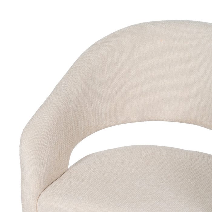 White Fabric-Metal Contract Chair 57 X 56 X 81 Cm