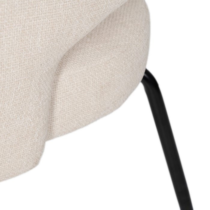 White Fabric-Metal Contract Chair 57 X 56 X 81 Cm