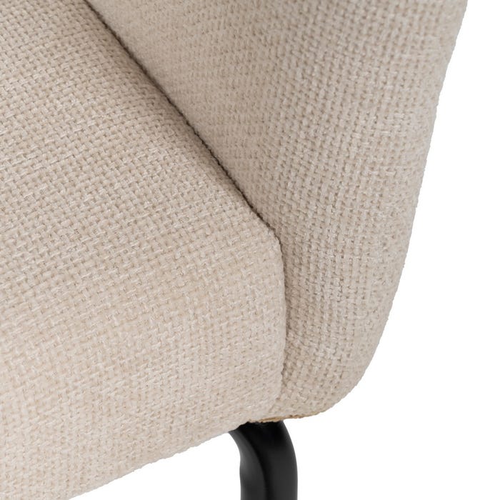 White Fabric-Metal Contract Chair 57 X 56 X 81 Cm