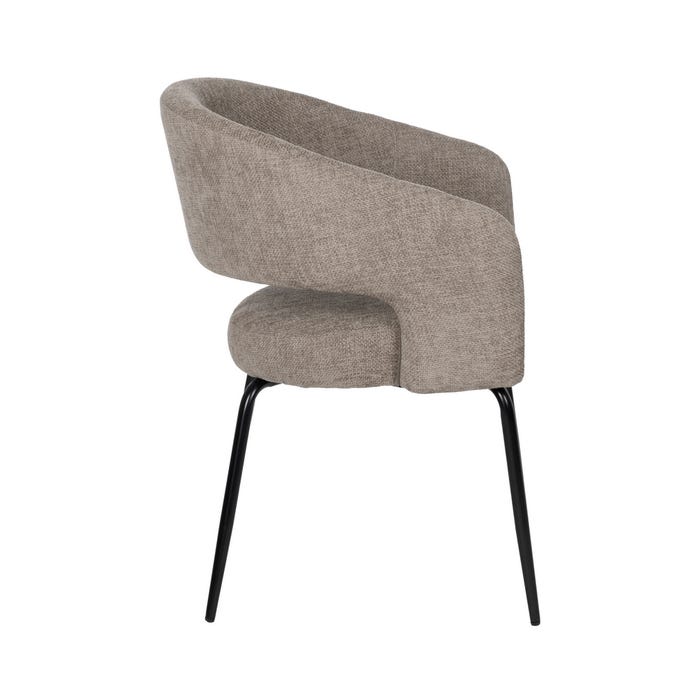 Taupe Fabric-Metal Contract Chair 57 X 56 X 81 Cm
