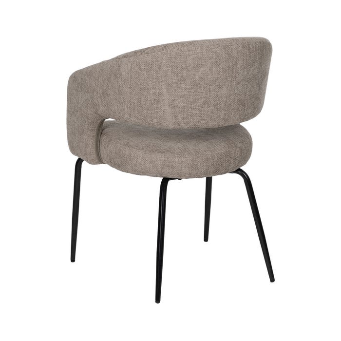 Taupe Fabric-Metal Contract Chair 57 X 56 X 81 Cm