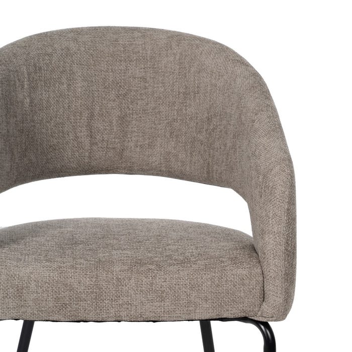 Taupe Fabric-Metal Contract Chair 57 X 56 X 81 Cm
