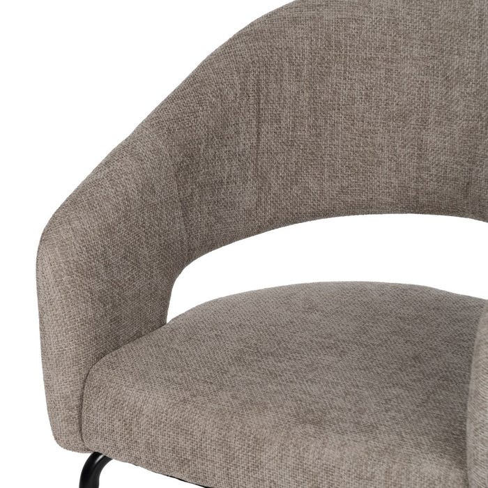 Taupe Fabric-Metal Contract Chair 57 X 56 X 81 Cm