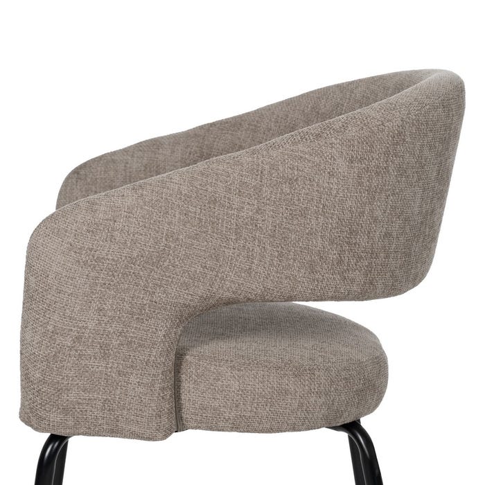 Taupe Fabric-Metal Contract Chair 57 X 56 X 81 Cm