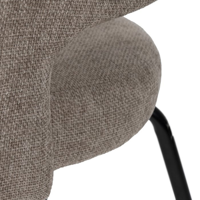 Taupe Fabric-Metal Contract Chair 57 X 56 X 81 Cm