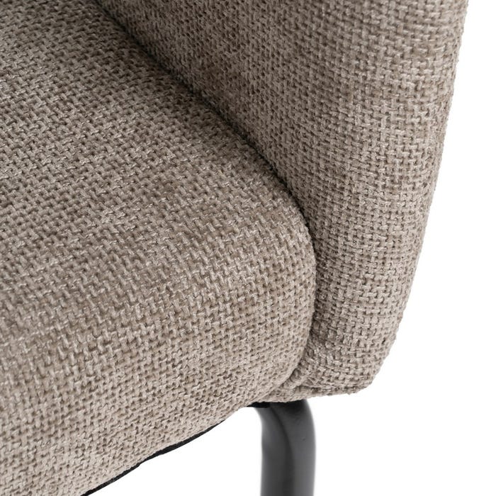 Taupe Fabric-Metal Contract Chair 57 X 56 X 81 Cm