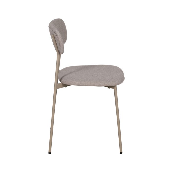 Beige Fabric-Metal Contract Chair 49 X 47 X 76 Cm
