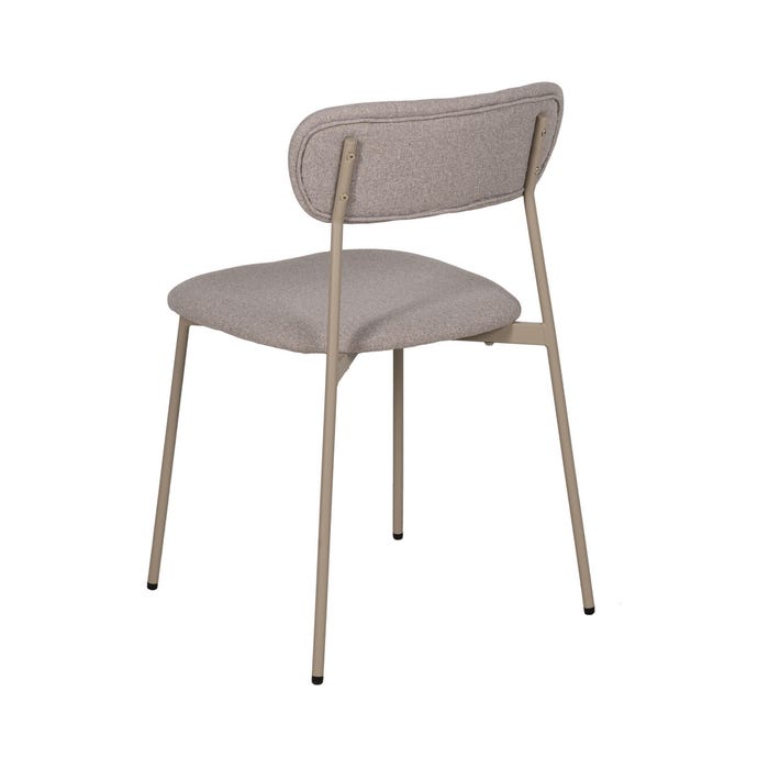 Beige Fabric-Metal Contract Chair 49 X 47 X 76 Cm