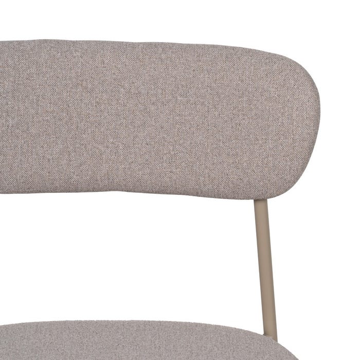 Beige Fabric-Metal Contract Chair 49 X 47 X 76 Cm