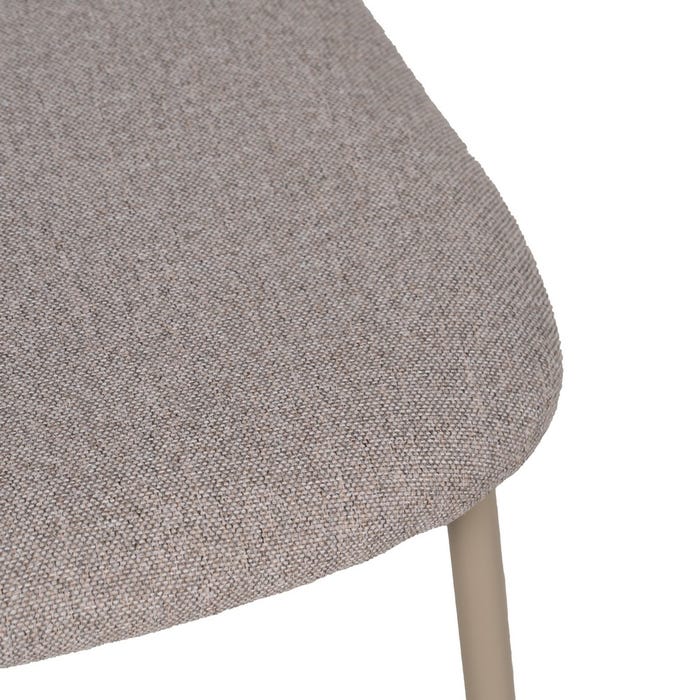 Beige Fabric-Metal Contract Chair 49 X 47 X 76 Cm