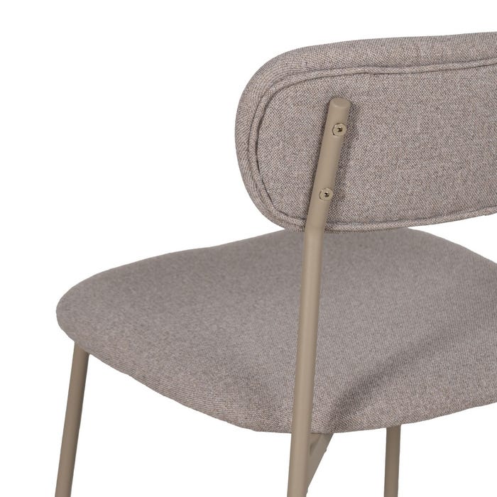 Beige Fabric-Metal Contract Chair 49 X 47 X 76 Cm