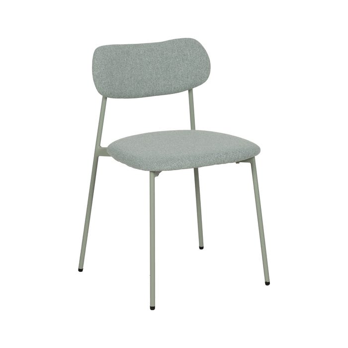 Cadeira de tecido verde e metal 49 x 47 x 76 cm