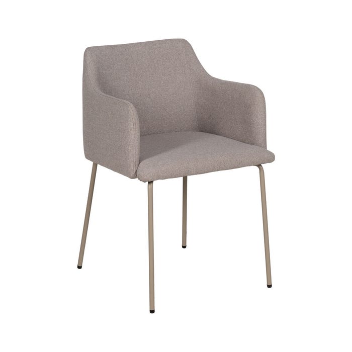 Cadeira de sala de estar em tecido bege e metal 51 x 55 x 77 cm