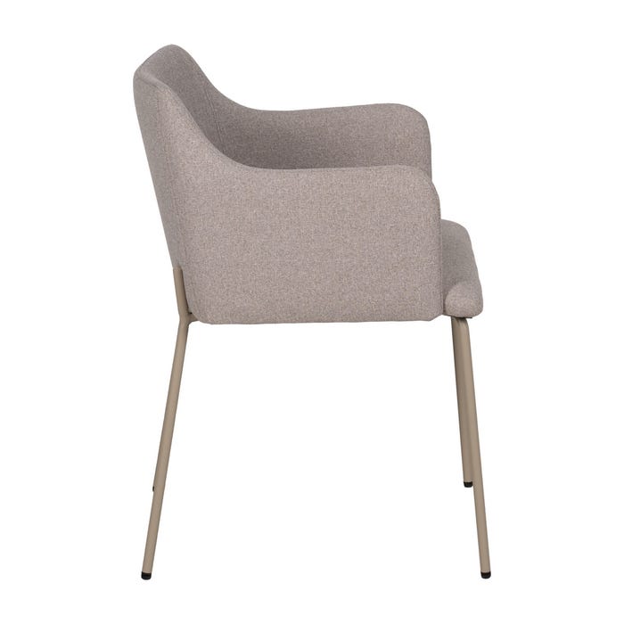 Beige Fabric-Metal Living Room Chair 51 X 55 X 77 Cm