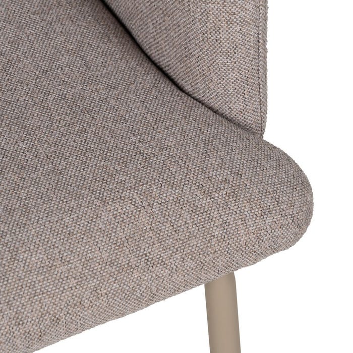 Beige Fabric-Metal Living Room Chair 51 X 55 X 77 Cm