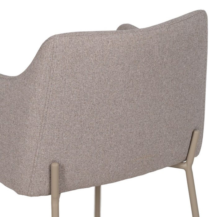 Beige Fabric-Metal Living Room Chair 51 X 55 X 77 Cm