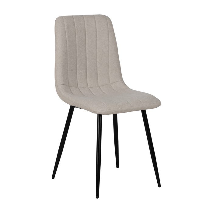 Cream Fabric-Metal Living Room Chair 44 X 51 X 88 Cm