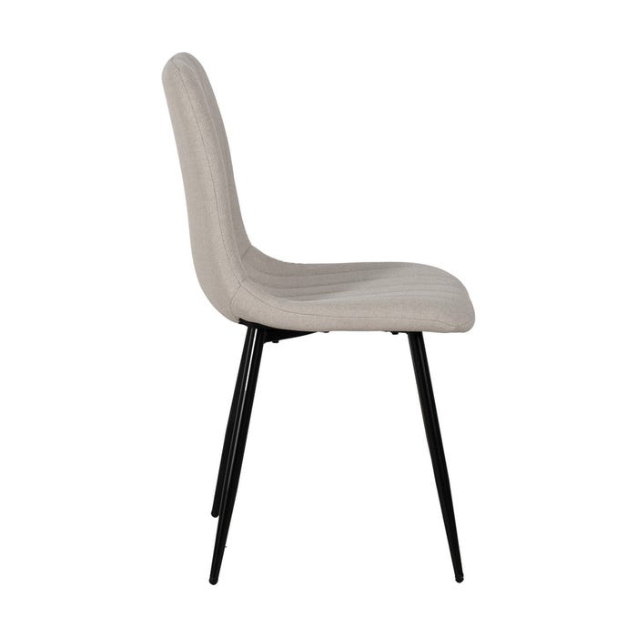 Cream Fabric-Metal Living Room Chair 44 X 51 X 88 Cm