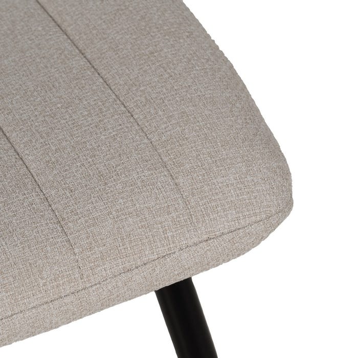 Cream Fabric-Metal Living Room Chair 44 X 51 X 88 Cm