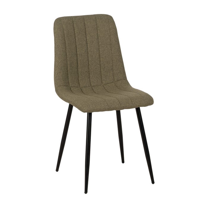 Cadeira de sala de estar em tecido verde e metal 44 x 51 x 88 cm