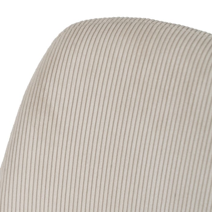 Cream Corduroy Chair Fabric-Metal Living Room 44 X 47 X 88 Cm