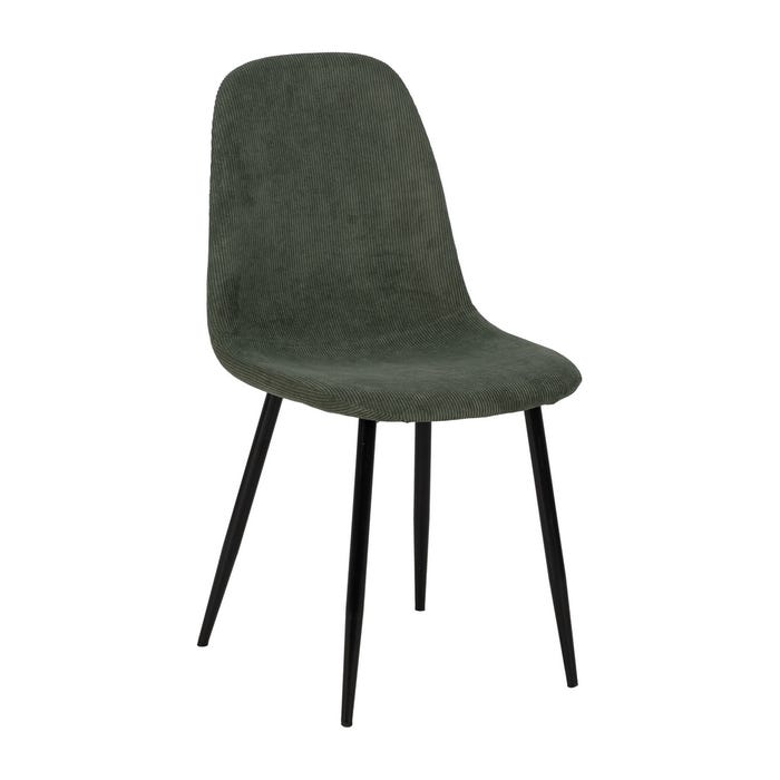 Green Corduroy Fabric-Metal Living Room Chair 44 X 47 X 88 Cm