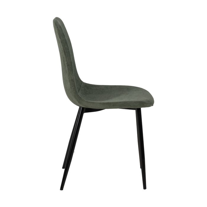 Green Corduroy Fabric-Metal Living Room Chair 44 X 47 X 88 Cm