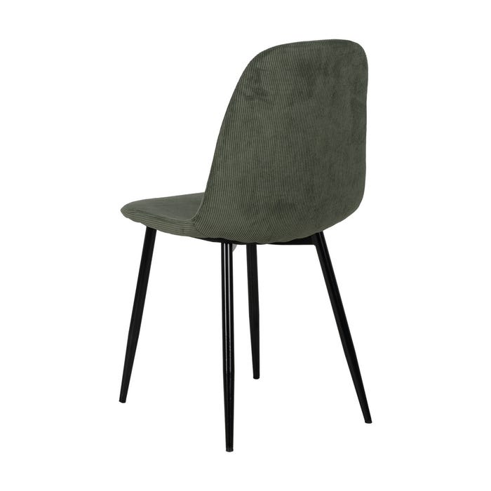 Green Corduroy Fabric-Metal Living Room Chair 44 X 47 X 88 Cm