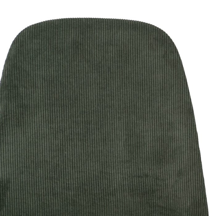 Green Corduroy Fabric-Metal Living Room Chair 44 X 47 X 88 Cm