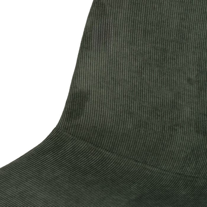 Green Corduroy Fabric-Metal Living Room Chair 44 X 47 X 88 Cm