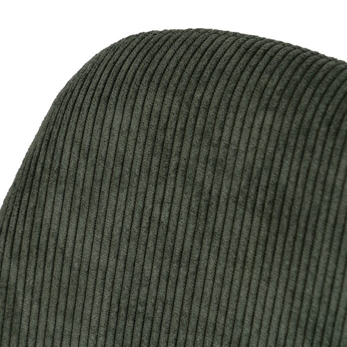 Green Corduroy Fabric-Metal Living Room Chair 44 X 47 X 88 Cm