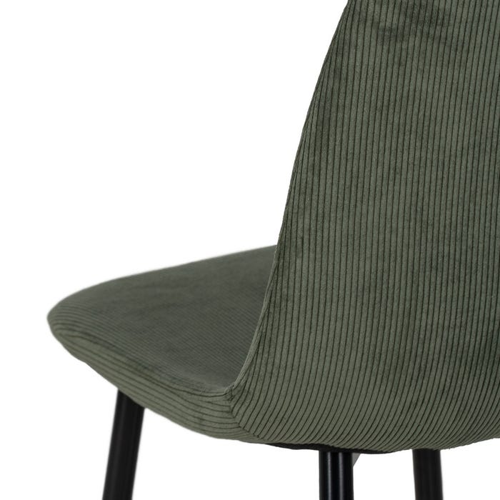 Green Corduroy Fabric-Metal Living Room Chair 44 X 47 X 88 Cm