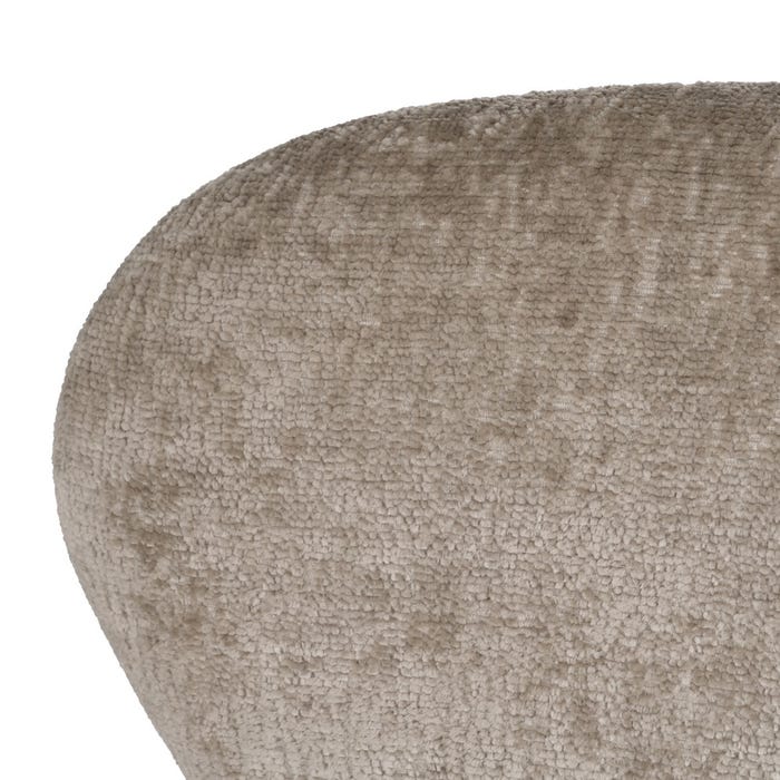 Poltrona giratória de tecido bege e metal 75 x 80 x 110 cm