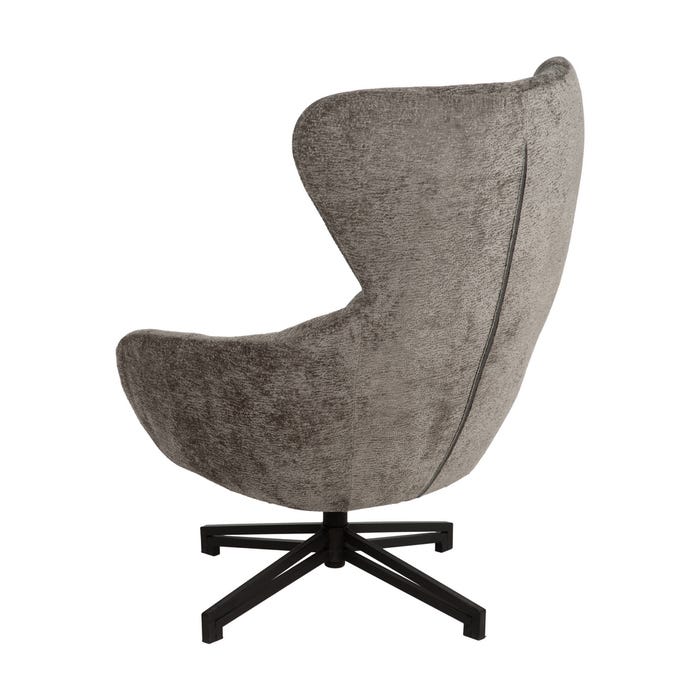 Gray Fabric-Metal Swivel Armchair Living Room 75 X 80 X 110 Cm
