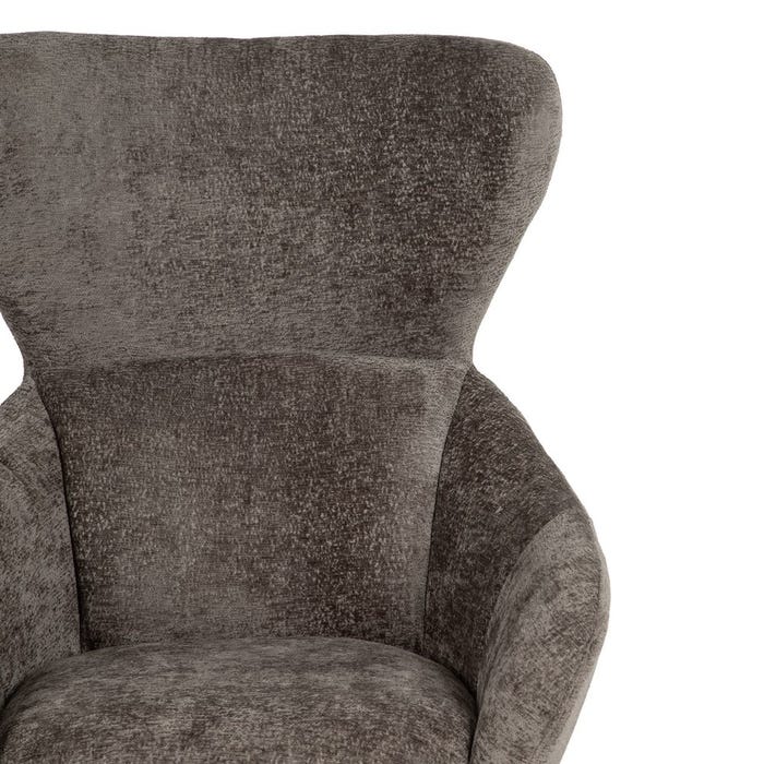 Gray Fabric-Metal Swivel Armchair Living Room 75 X 80 X 110 Cm